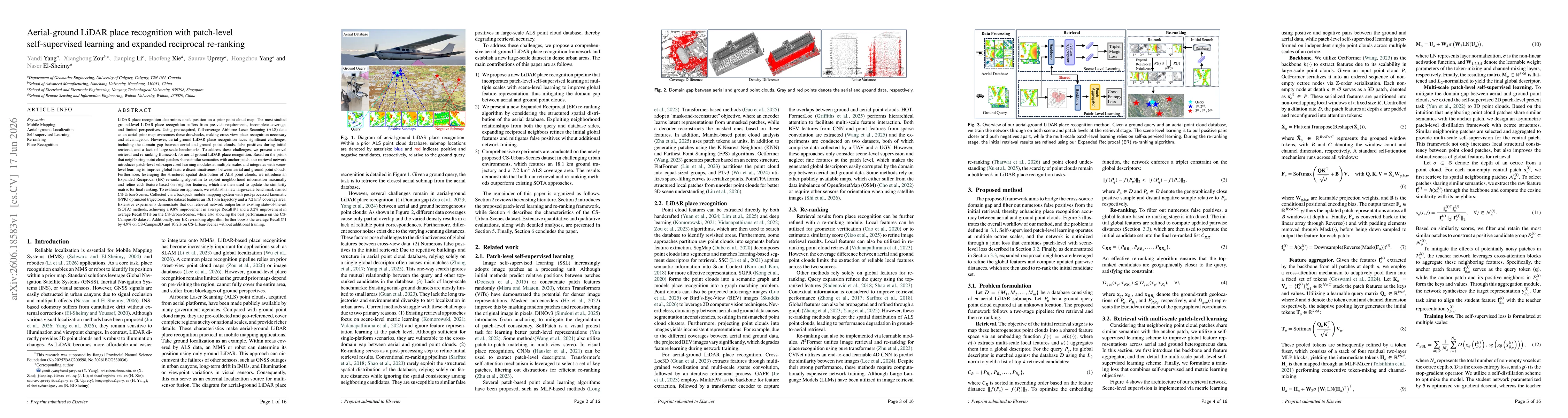 Thumbnail for Aerial-ground LiDAR place recognition with patch-level self-supervised learning and expanded reciprocal re-ranking