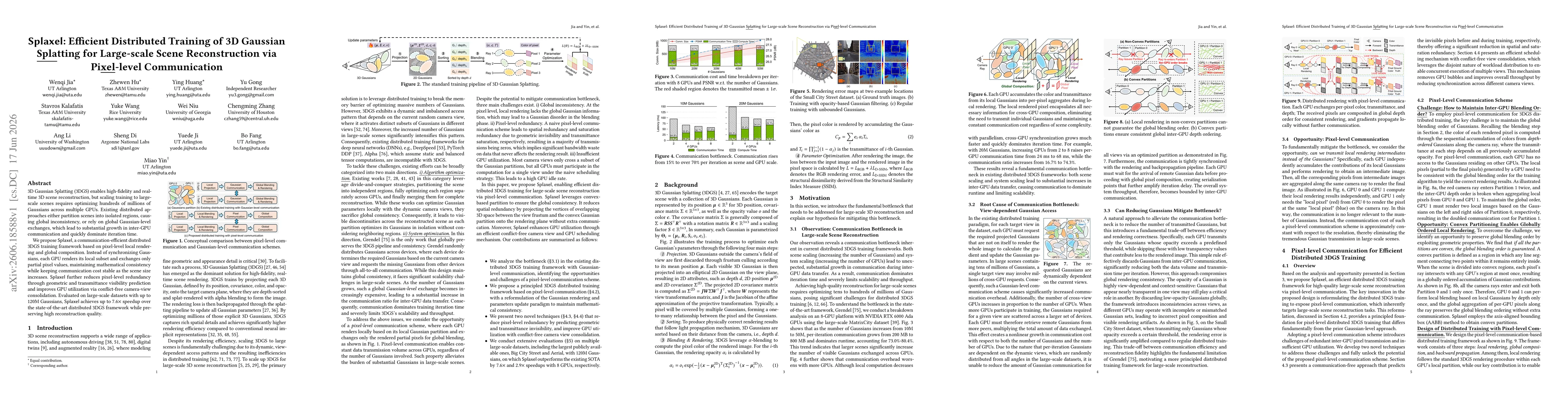 Thumbnail for Splaxel: Efficient Distributed Training of 3D Gaussian Splatting for Large-scale Scene Reconstruction via Pixel-level Communication