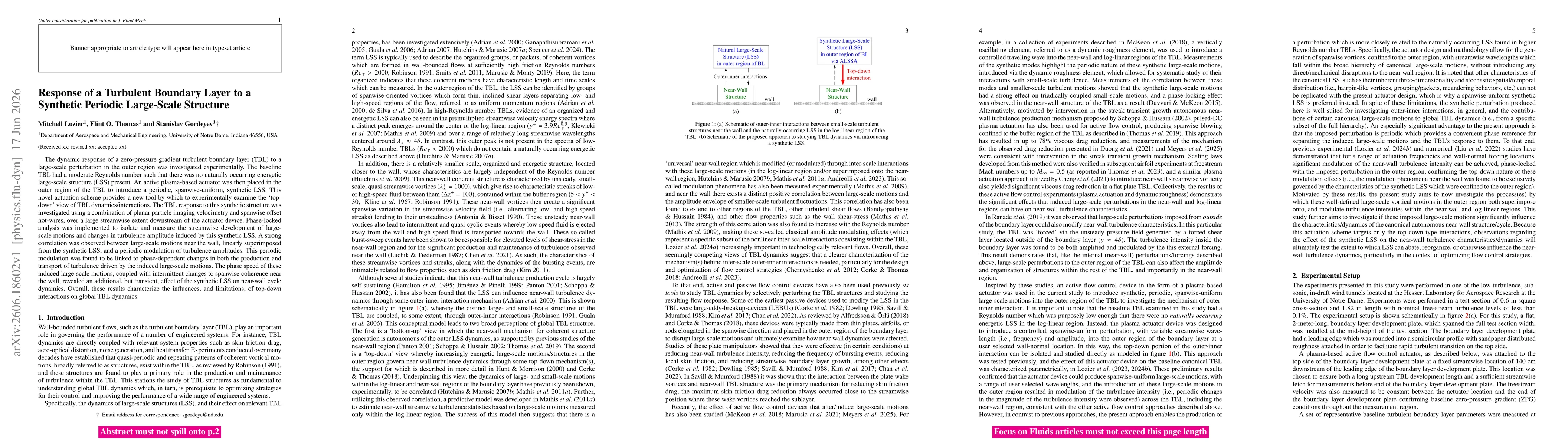 Thumbnail for Response of a Turbulent Boundary Layer to a Synthetic Periodic Large-Scale Structure