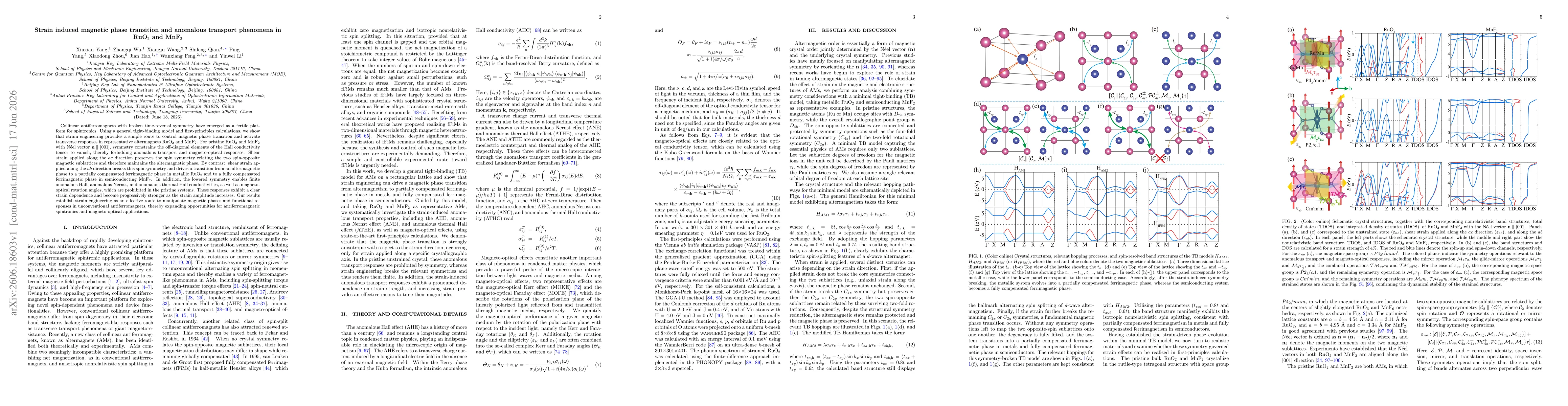 Thumbnail for Strain induced magnetic phase transition and anomalous transport phenomena in RuO$_2$ and MnF$_2$