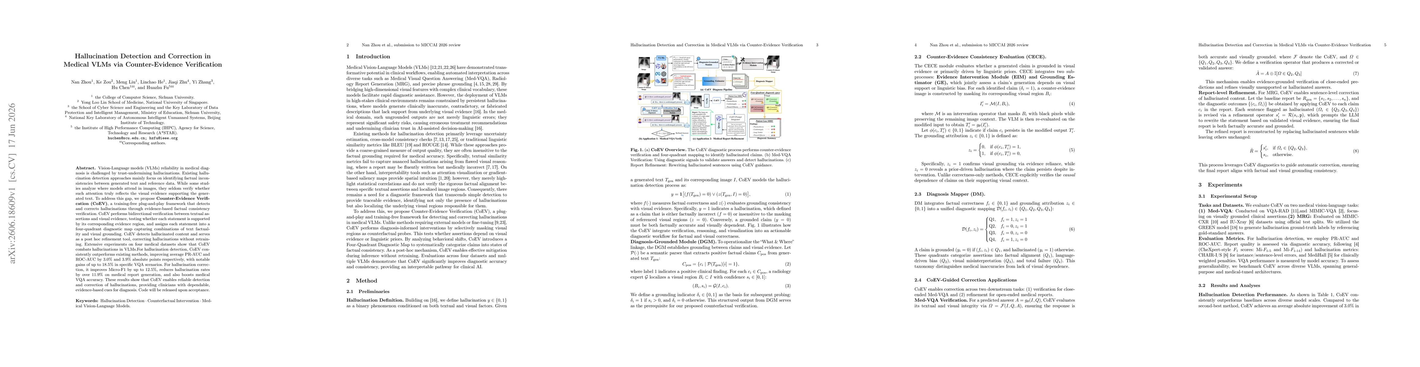 Thumbnail for Hallucination Detection and Correction in Medical VLMs via Counter-Evidence Verification