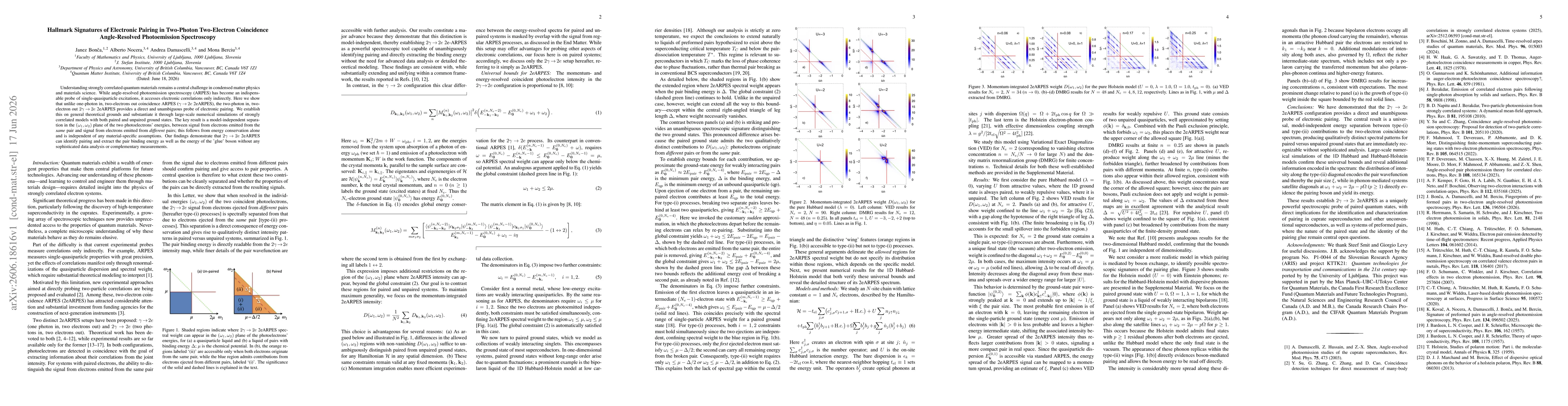 Thumbnail for Hallmark Signatures of Electronic Pairing in Two-Photon Two-Electron Coincidence Angle-Resolved Photoemission Spectroscopy