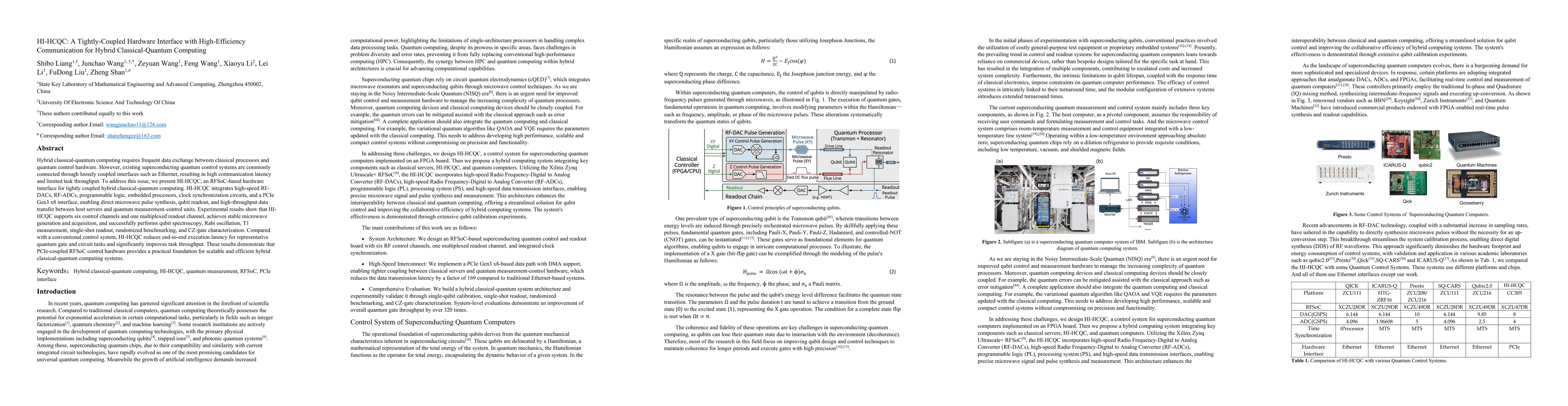 Thumbnail for HI-HCQC: A Tightly-Coupled Hardware Interface with High-Efficiency Communication for Hybrid Classical-Quantum Computing
