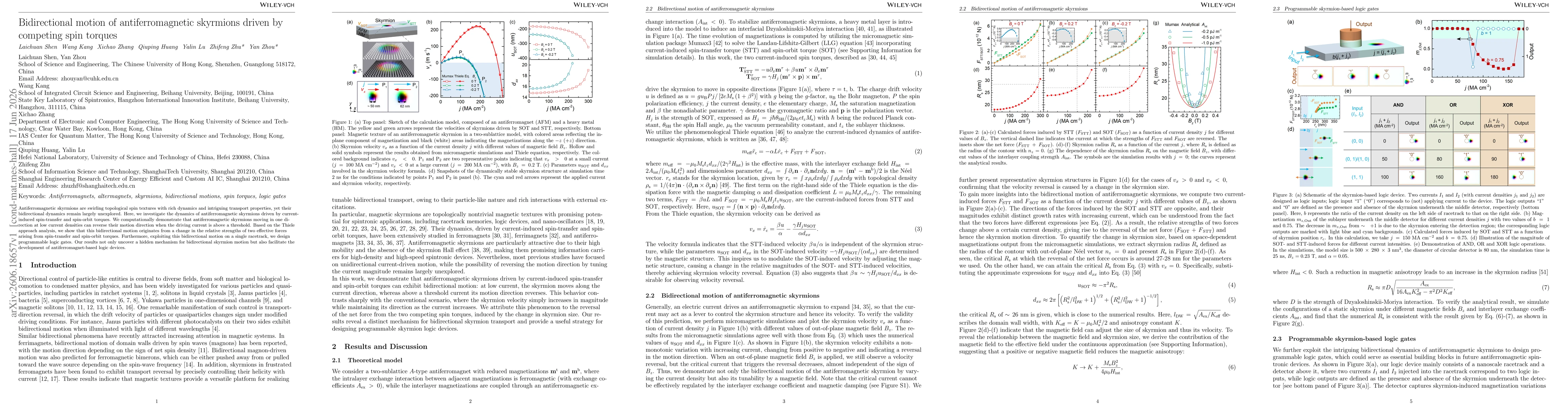 Thumbnail for Bidirectional motion of antiferromagnetic skyrmions driven by competing spin torques