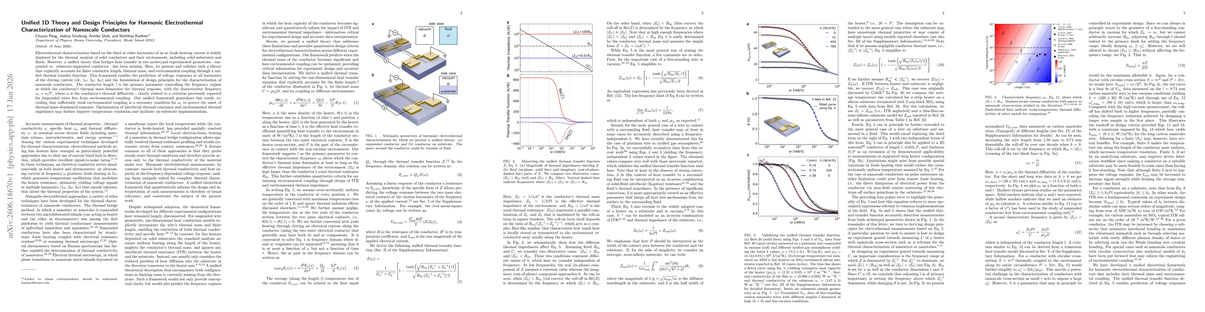 Thumbnail for Unified 1D Theory and Design Principles for Harmonic Electrothermal Characterization of Nanoscale Conductors