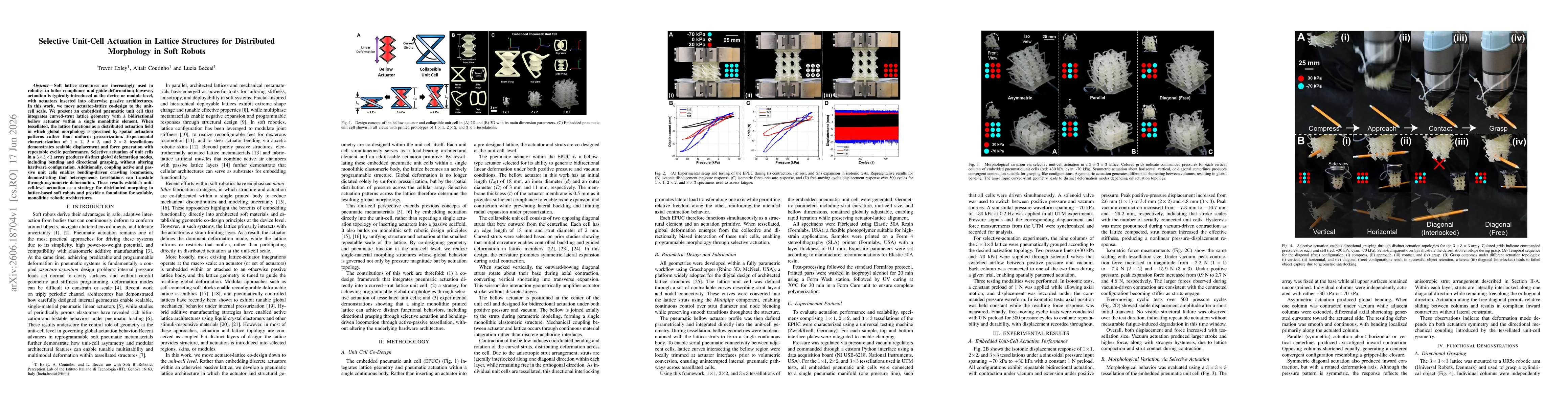 Thumbnail for Selective Unit-Cell Actuation in Lattice Structures for Distributed Morphology in Soft Robots