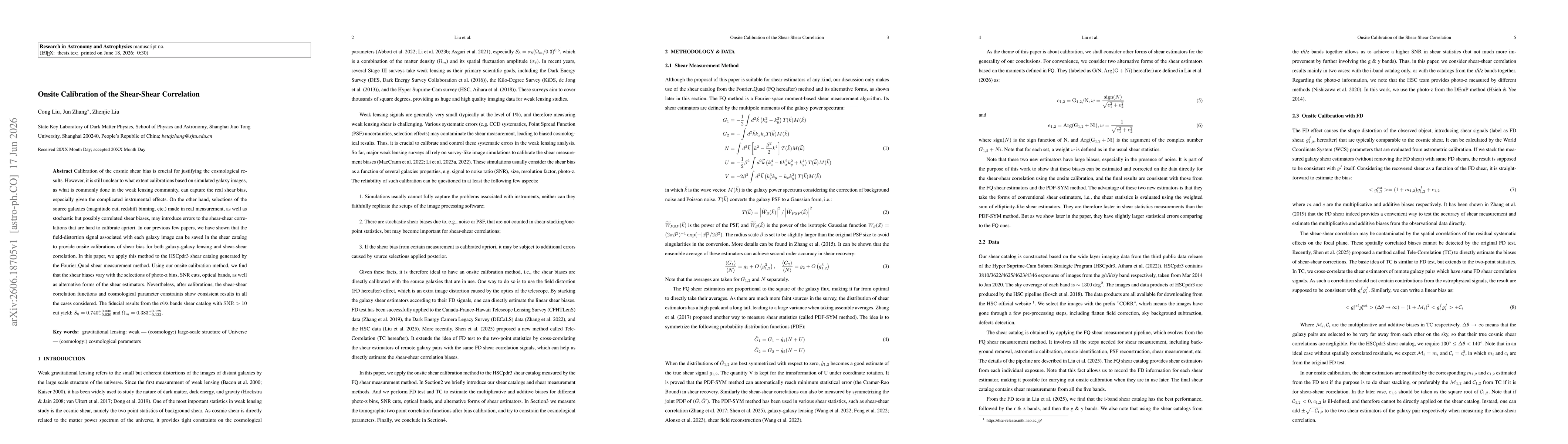 Thumbnail for Onsite Calibration of the Shear-Shear Correlation
