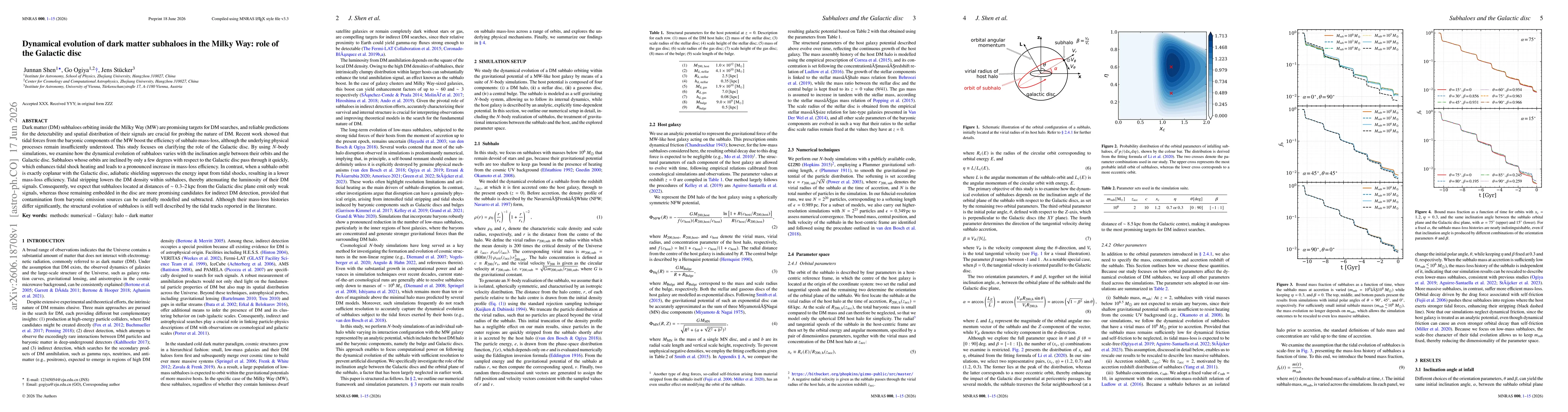 Thumbnail for Dynamical evolution of dark matter subhaloes in the Milky Way: role of the Galactic disc