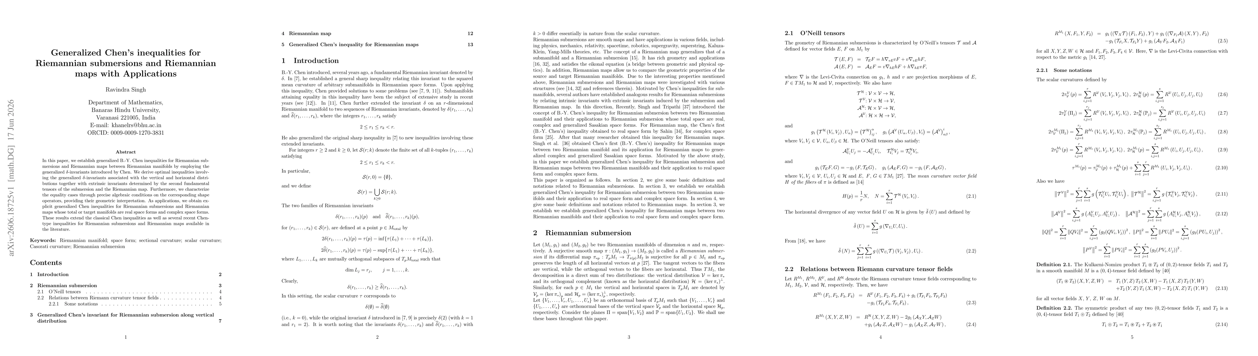 Thumbnail for Generalized Chen's inequalities for Riemannian submersions and Riemannian maps with Applications