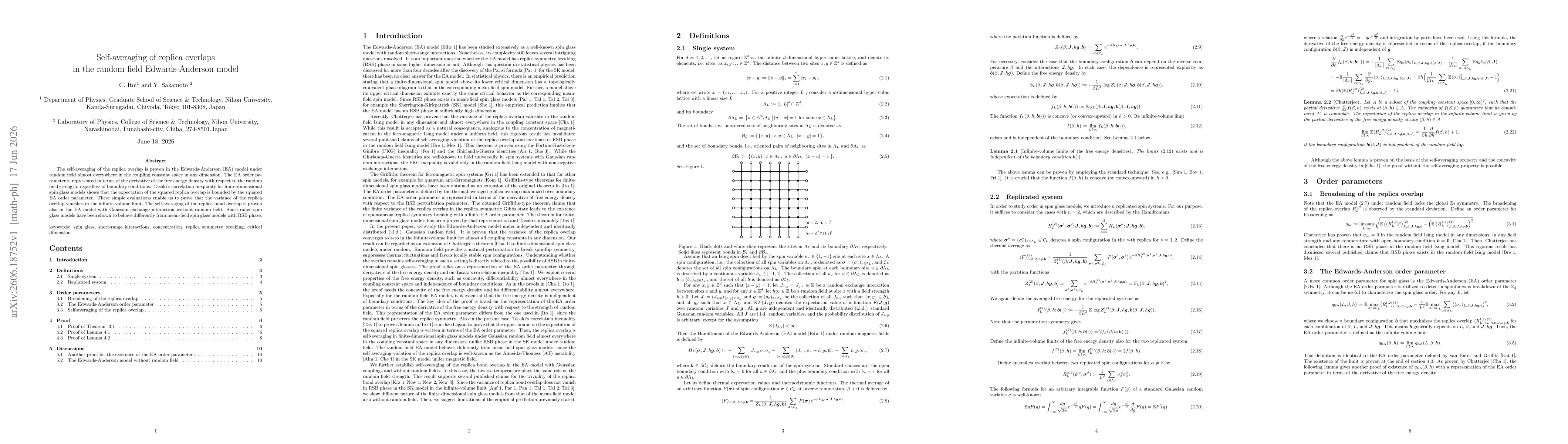 Thumbnail for Self-averaging of replica overlaps in the random field Edwards-Anderson model