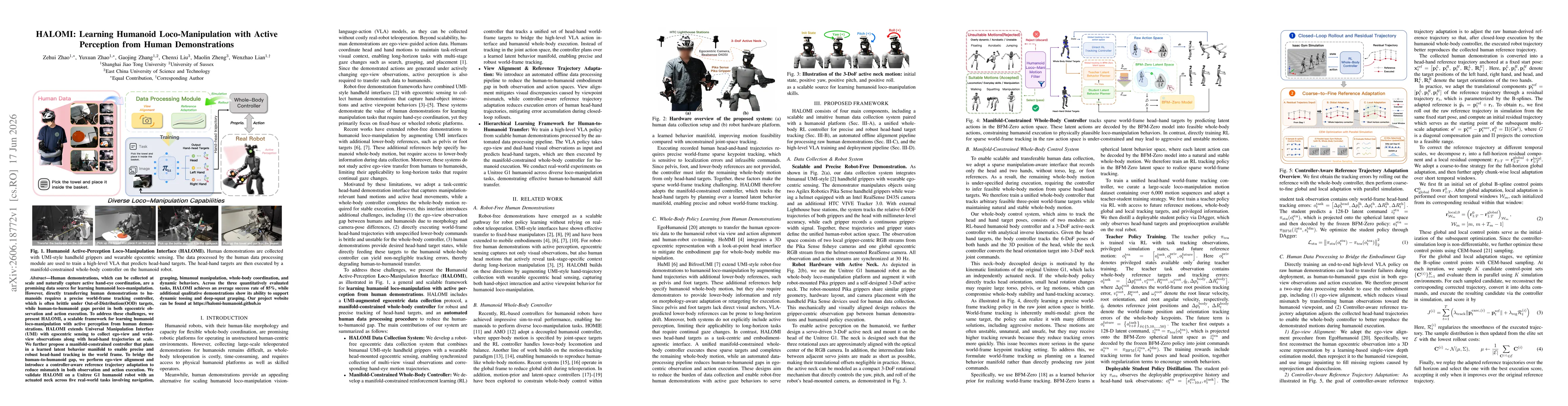 Thumbnail for HALOMI: Learning Humanoid Loco-Manipulation with Active Perception from Human Demonstrations
