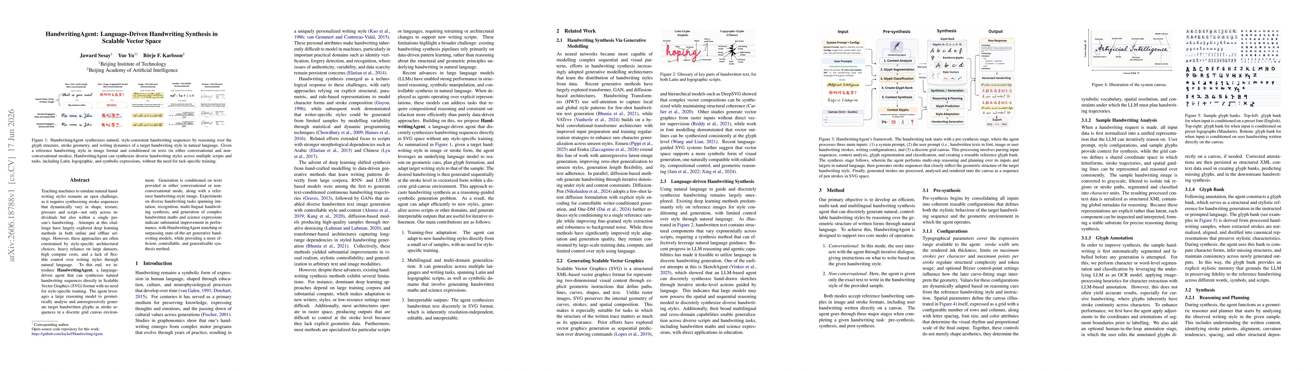 Thumbnail for HandwritingAgent: Language-Driven Handwriting Synthesis in Scalable Vector Space