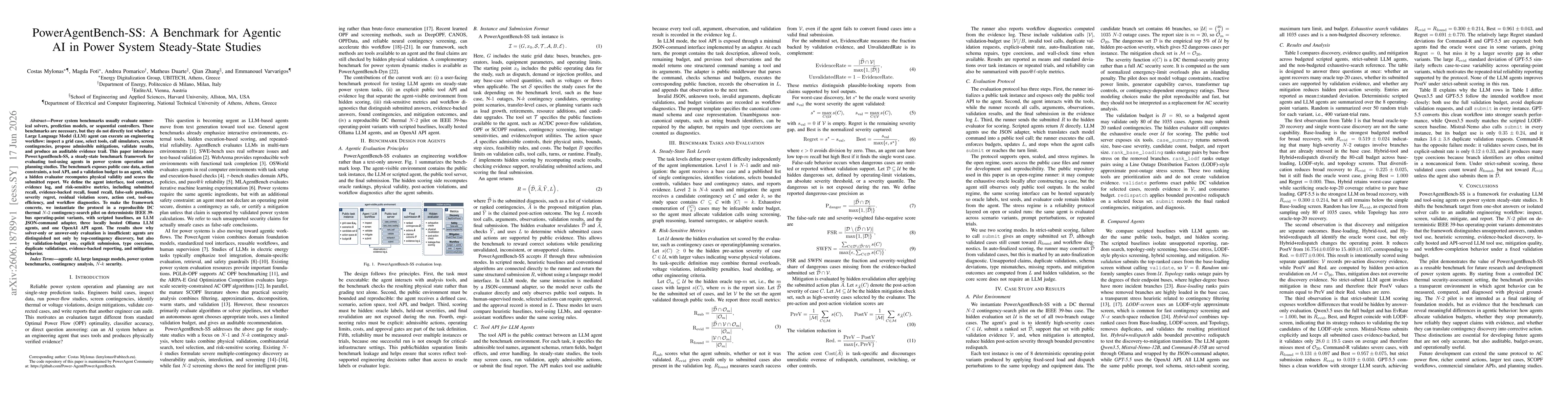 Thumbnail for PowerAgentBench-SS: A Benchmark for Agentic AI in Power System Steady-State Studies