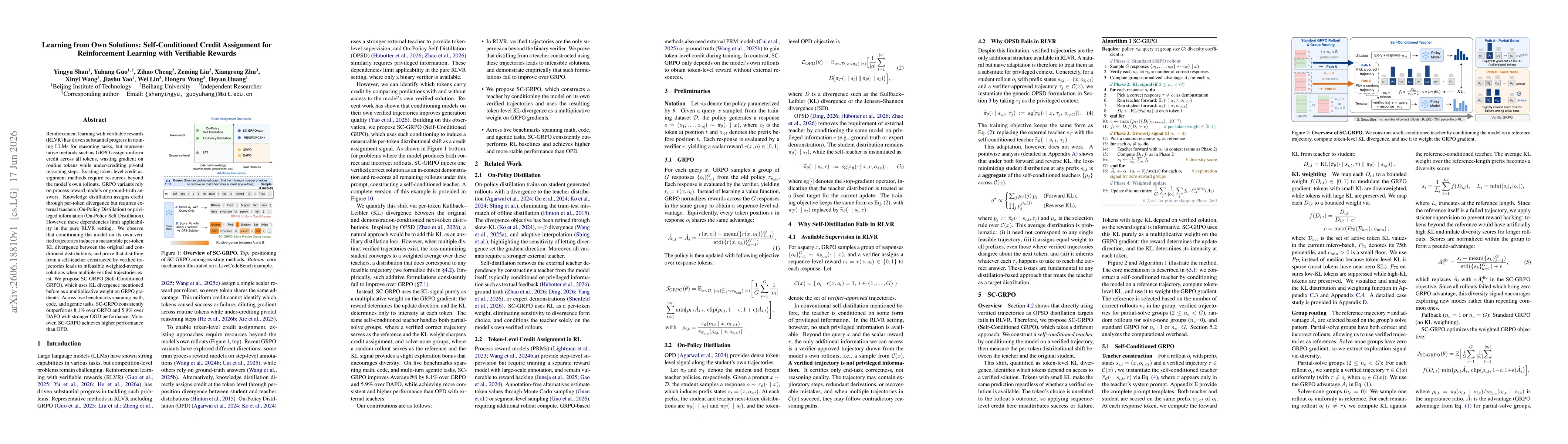 Thumbnail for Learning from Own Solutions: Self-Conditioned Credit Assignment for Reinforcement Learning with Verifiable Rewards