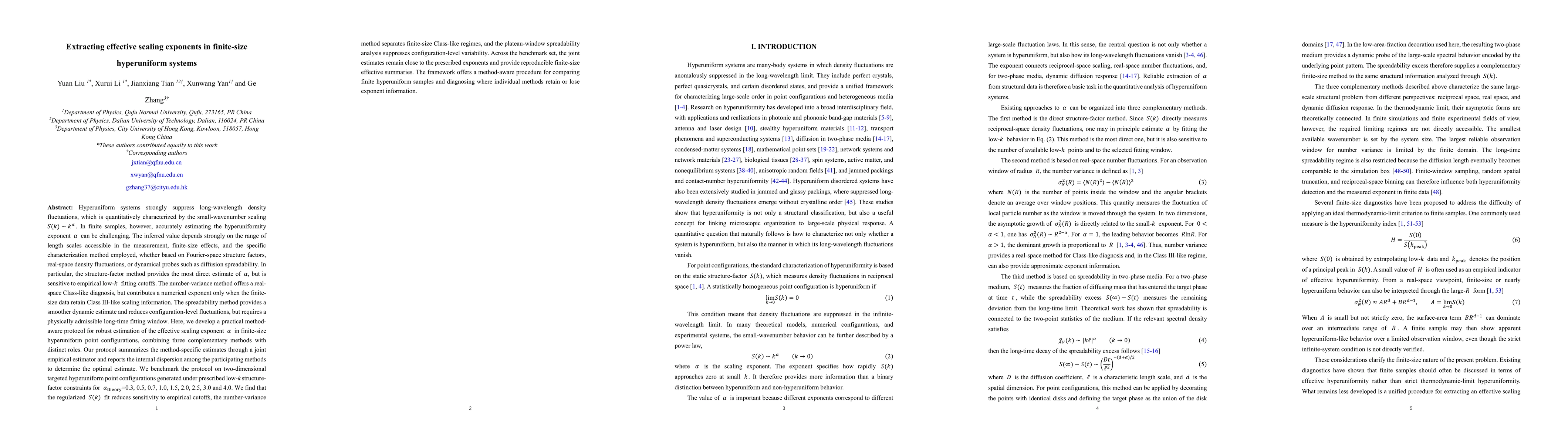Thumbnail for Extracting effective scaling exponents in finite-size hyperuniform systems