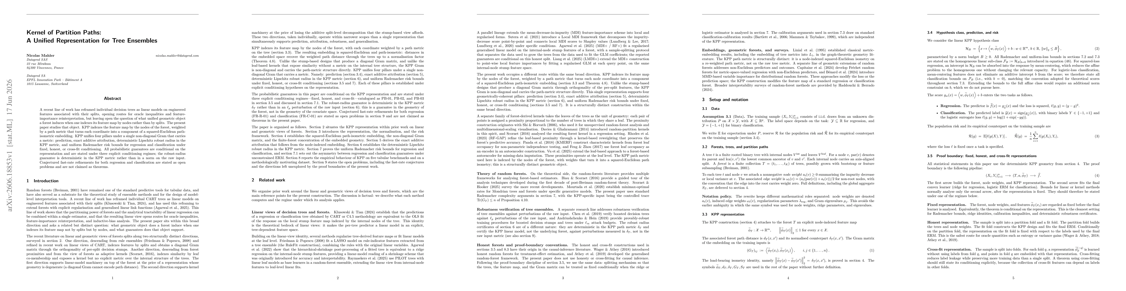 Thumbnail for Kernel of Partition Paths: A Unified Representation for Tree Ensembles