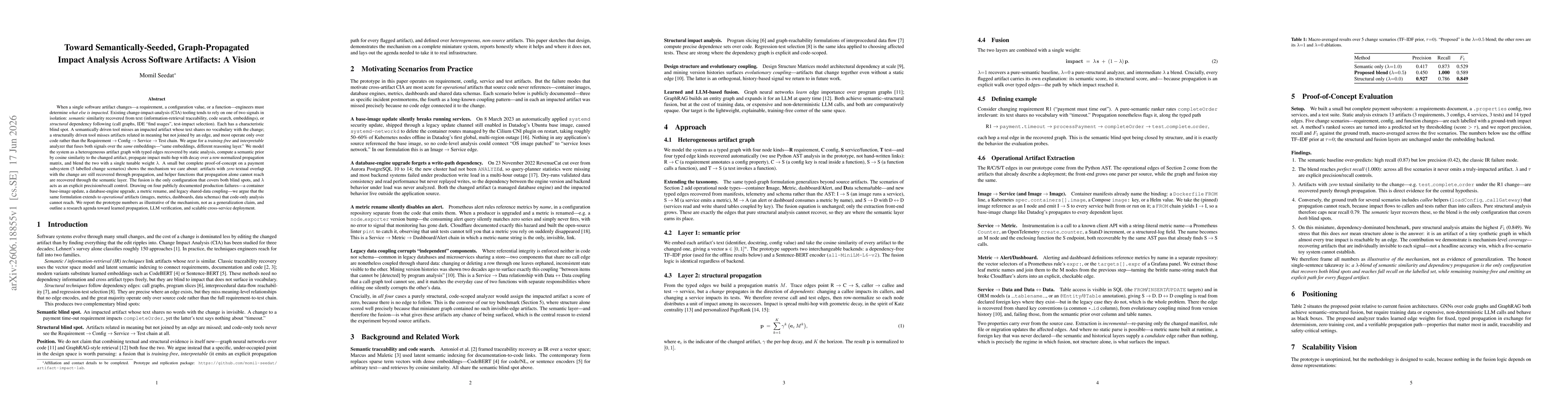 Thumbnail for Toward Semantically-Seeded, Graph-Propagated Impact Analysis Across Software Artifacts: A Vision