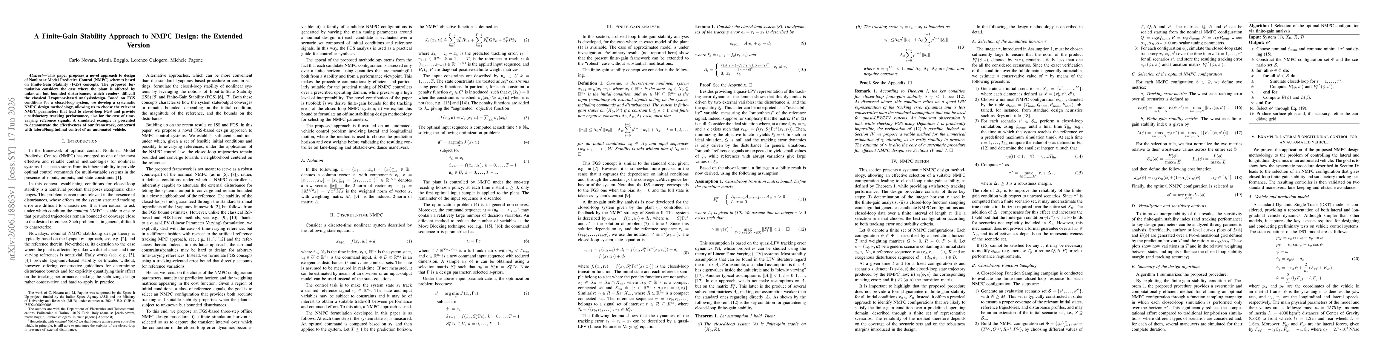 Thumbnail for A Finite-Gain Stability Approach to NMPC Design: the Extended Version