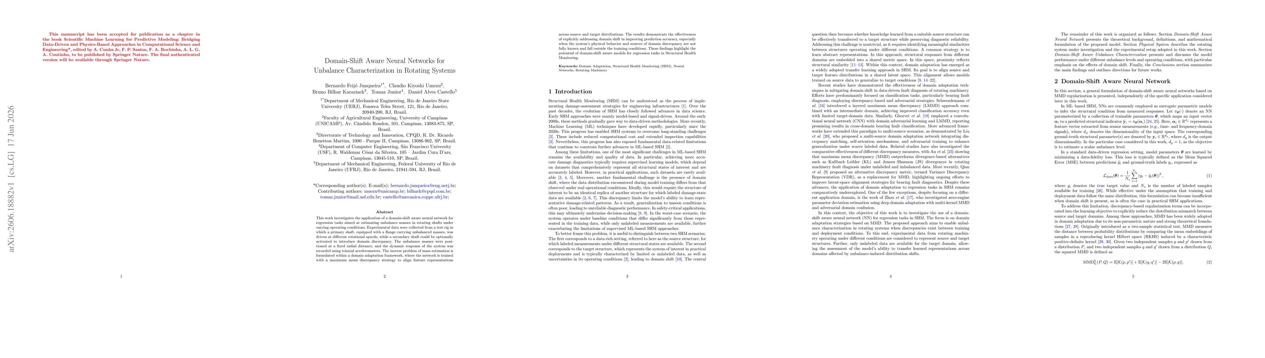 Thumbnail for Domain-Shift Aware Neural Networks for Unbalance Characterization in Rotating Systems