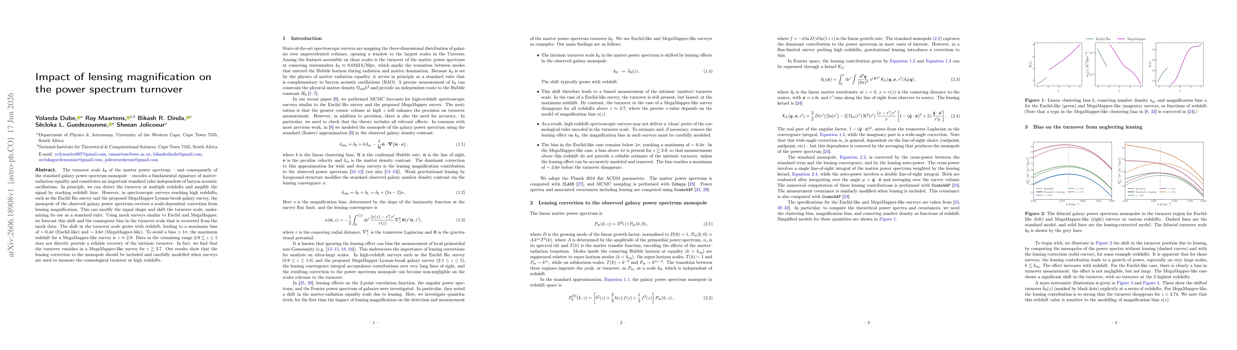 Thumbnail for Impact of lensing magnification on the power spectrum turnover
