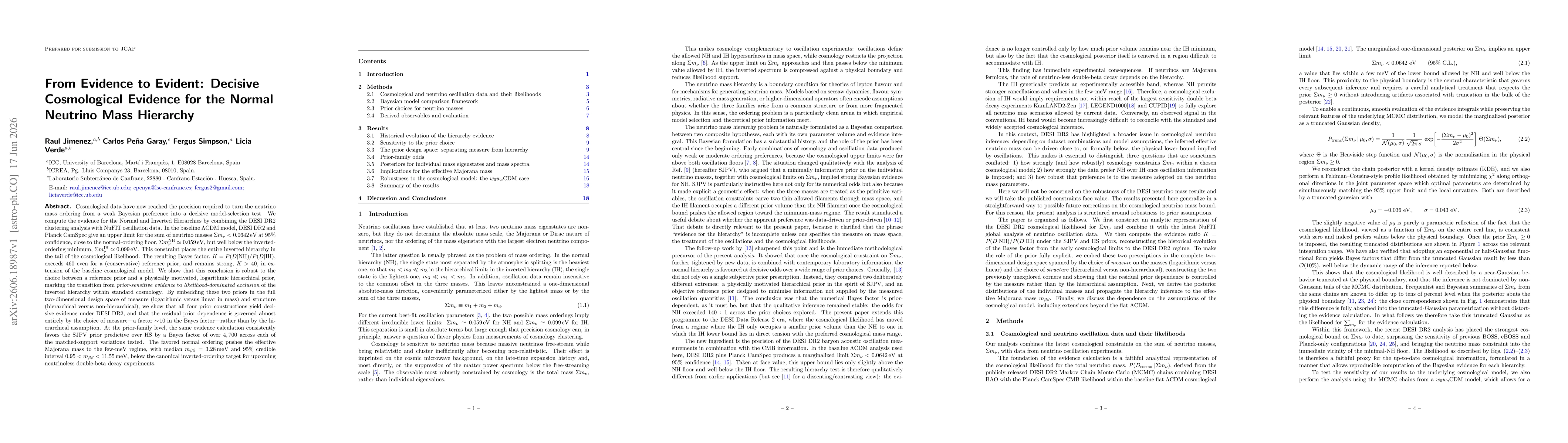 Thumbnail for From Evidence to Evident: Decisive Cosmological Evidence for the Normal Neutrino Mass Hierarchy
