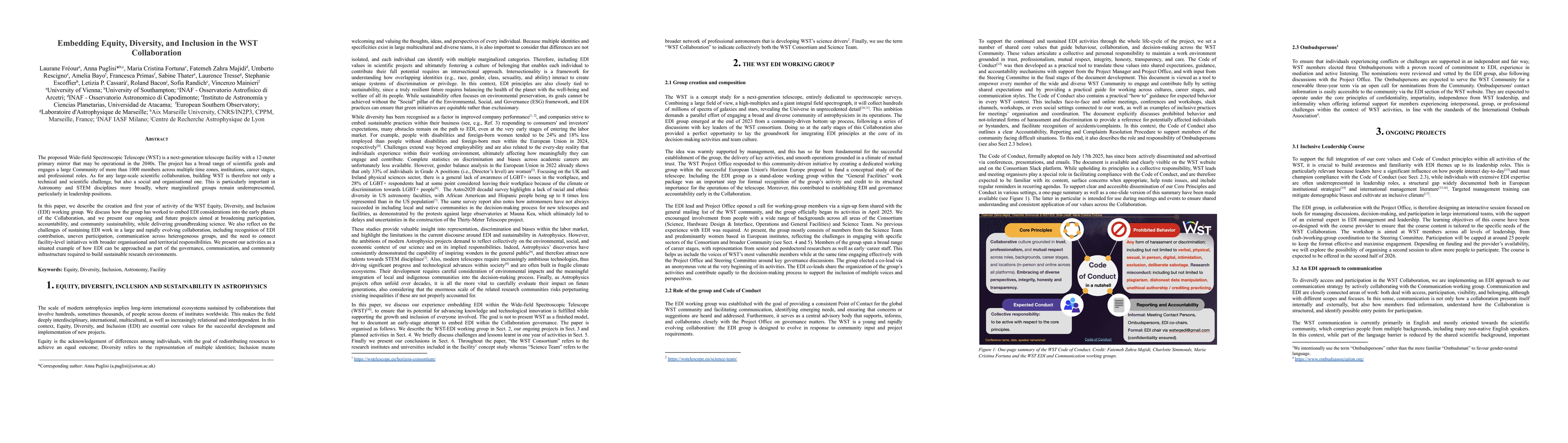 Thumbnail for Embedding Equity, Diversity, and Inclusion in the WST Collaboration