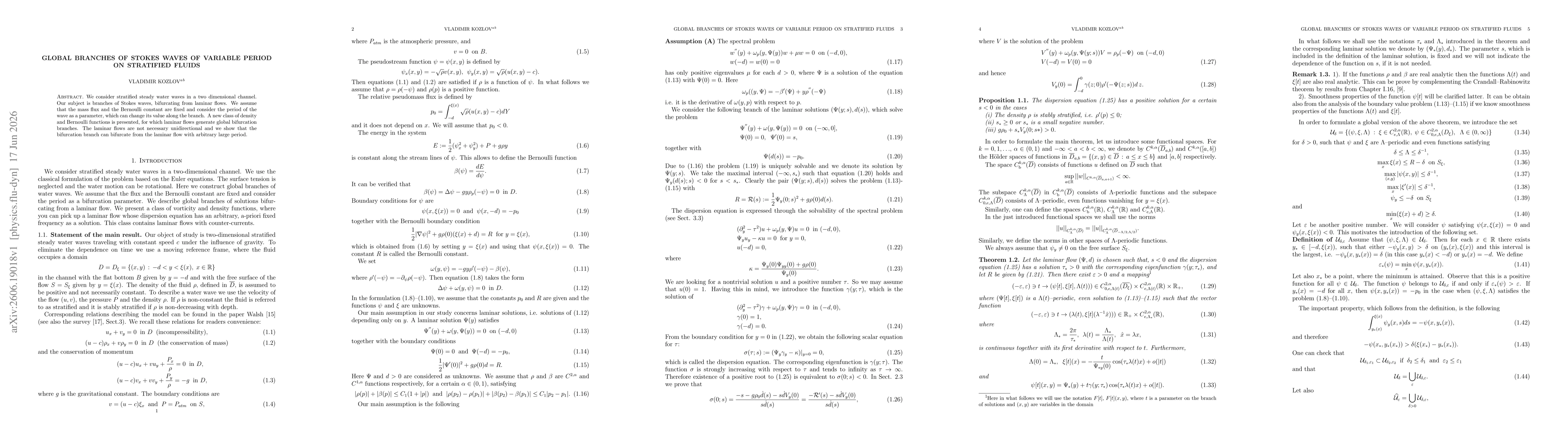 Thumbnail for Global branches of Stokes waves of variable period on stratified fluids