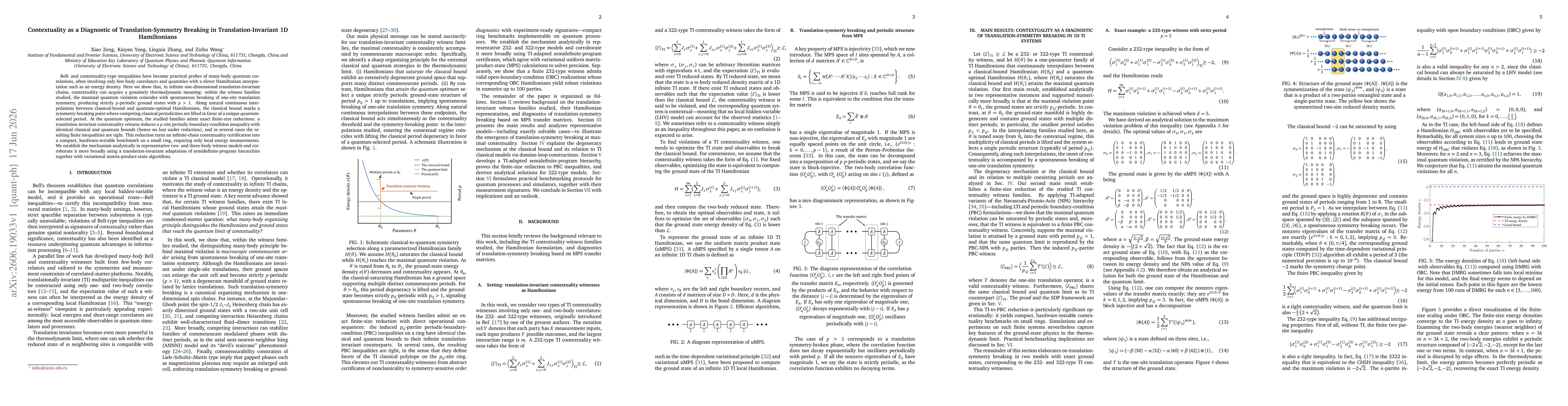 Thumbnail for Contextuality as a Diagnostic of Translation-Symmetry Breaking in Translation-Invariant 1D Hamiltonians