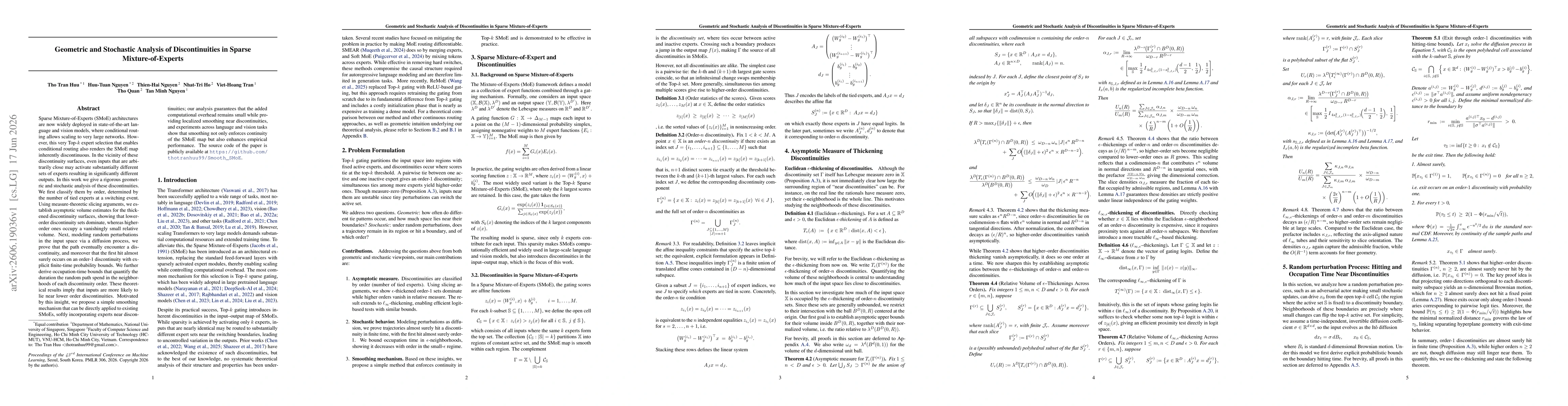 Thumbnail for Geometric and Stochastic Analysis of Discontinuities in Sparse Mixture-of-Experts