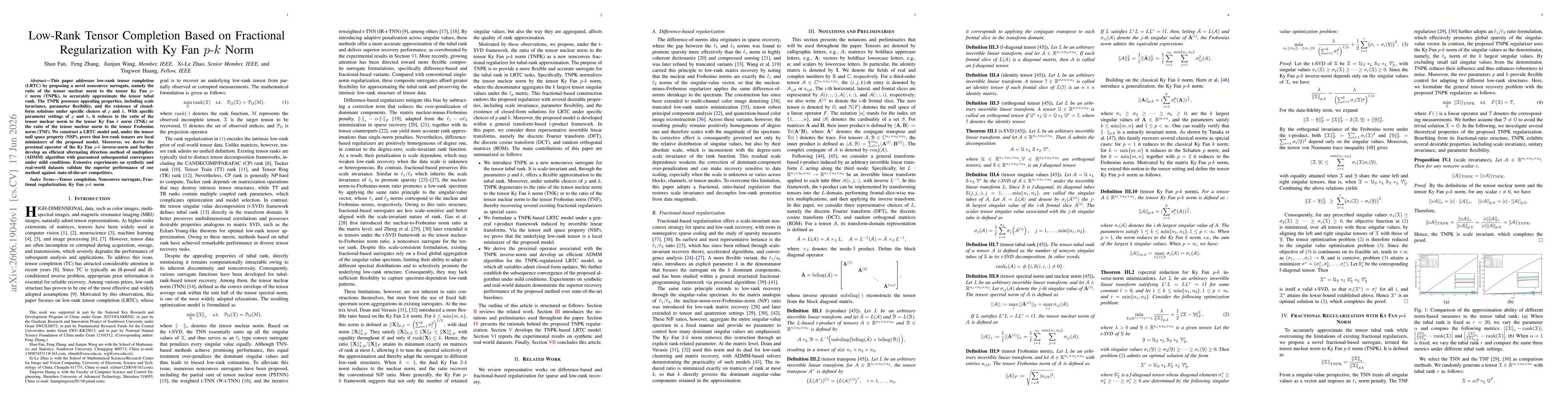 Thumbnail for Low-Rank Tensor Completion Based on Fractional Regularization with Ky Fan p-k Norm