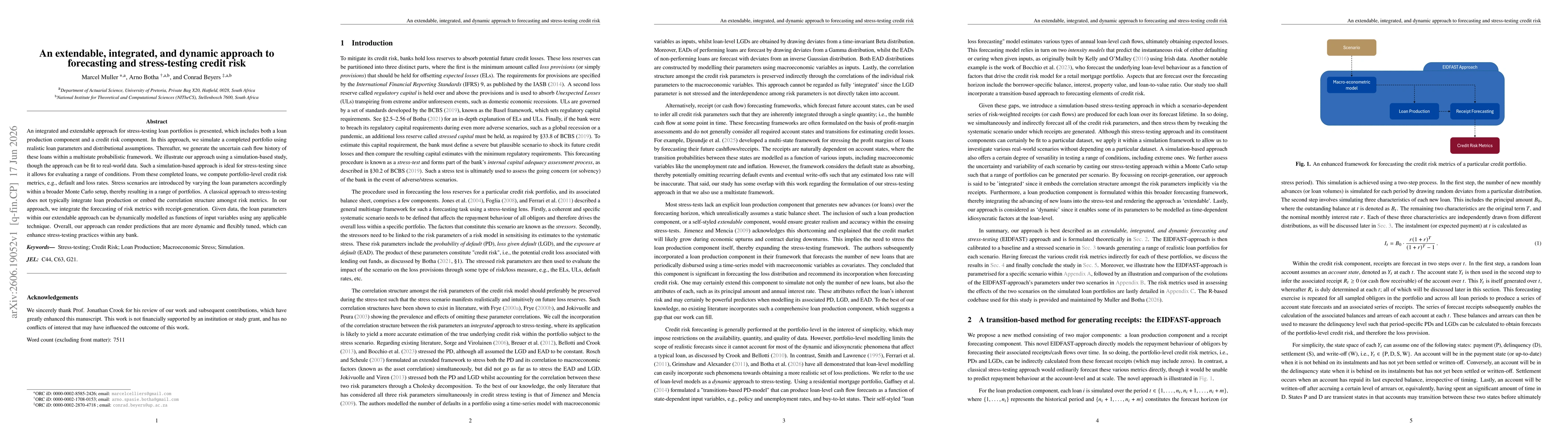 Thumbnail for An extendable, integrated, and dynamic approach to forecasting and stress-testing credit risk