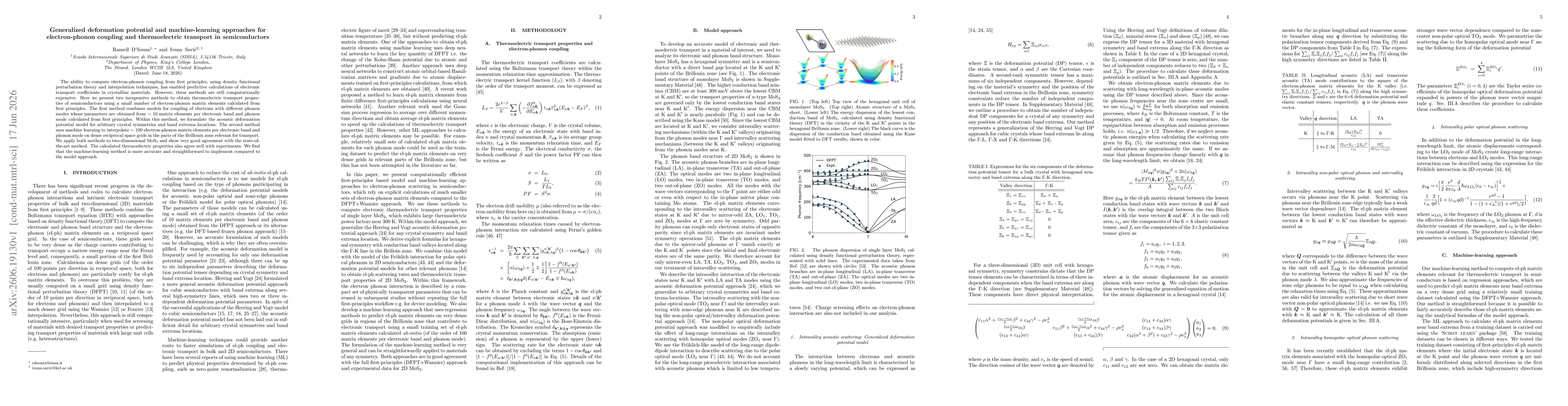 Thumbnail for Generalized deformation potential and machine-learning approaches for electron-phonon coupling and thermoelectric transport in semiconductors