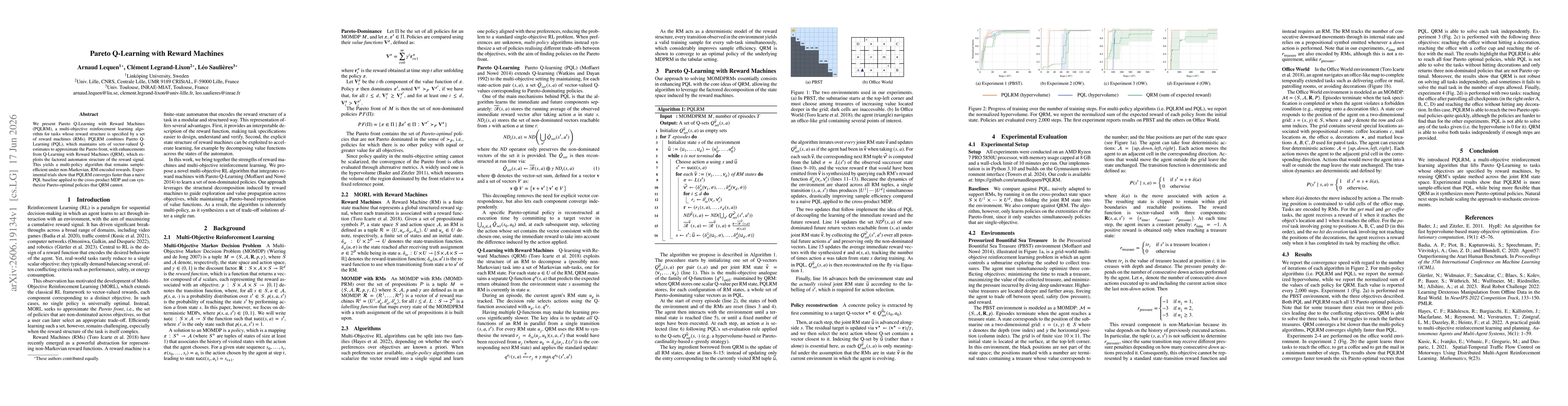 Thumbnail for Pareto Q-Learning with Reward Machines