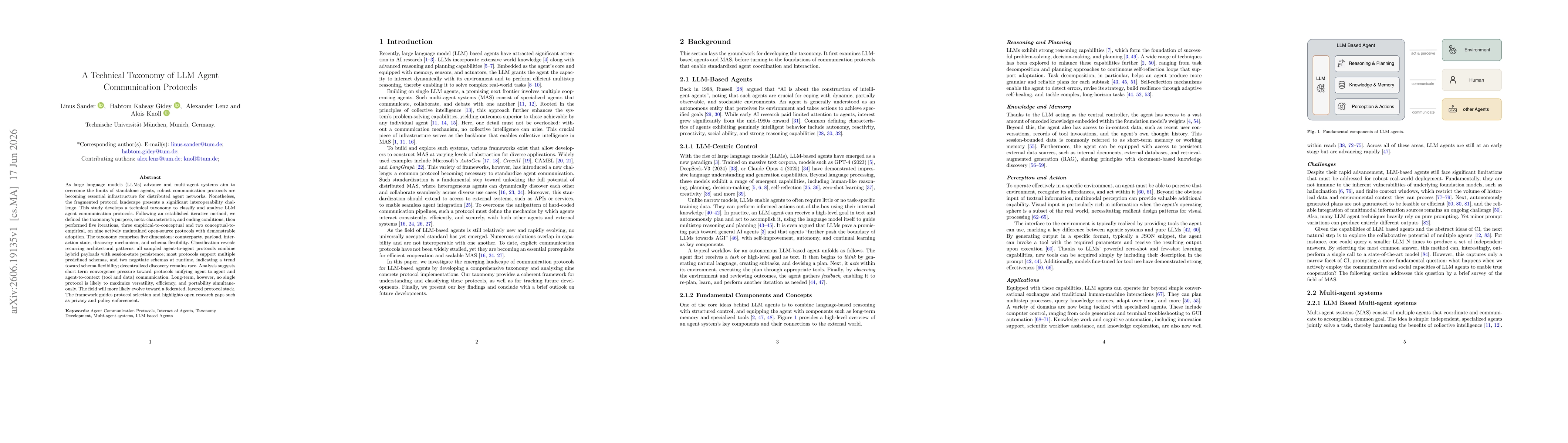 Thumbnail for A Technical Taxonomy of LLM Agent Communication Protocols