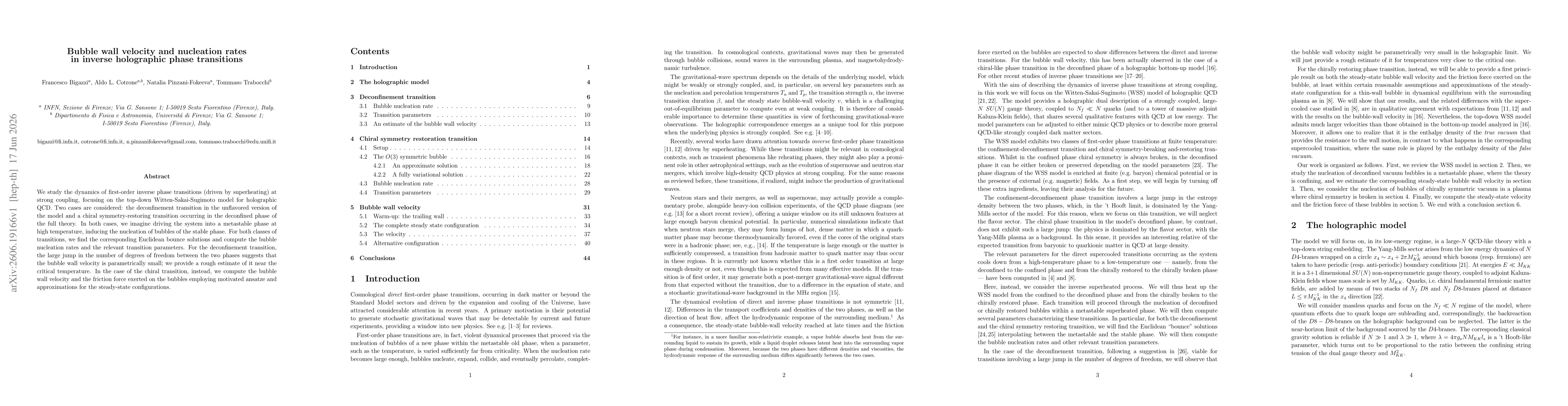 Thumbnail for Bubble wall velocity and nucleation rates in inverse holographic phase transitions