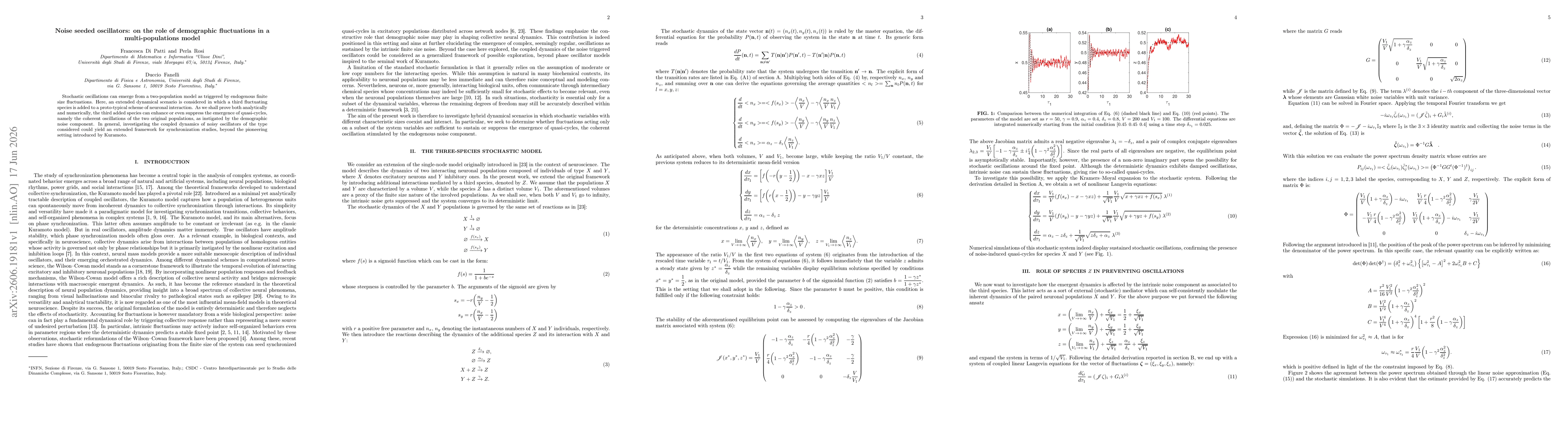 Thumbnail for Noise seeded oscillators: on the role of demographic fluctuations in a multi-populations model
