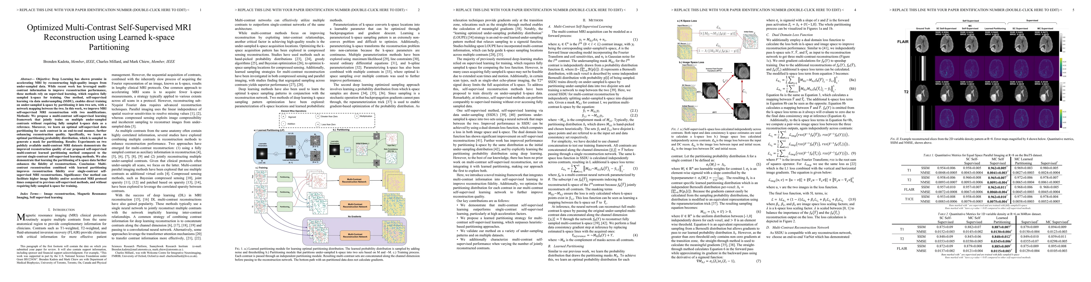 Thumbnail for Optimized Multi-Contrast Self-Supervised MRI Reconstruction using Learned k-space Partitioning