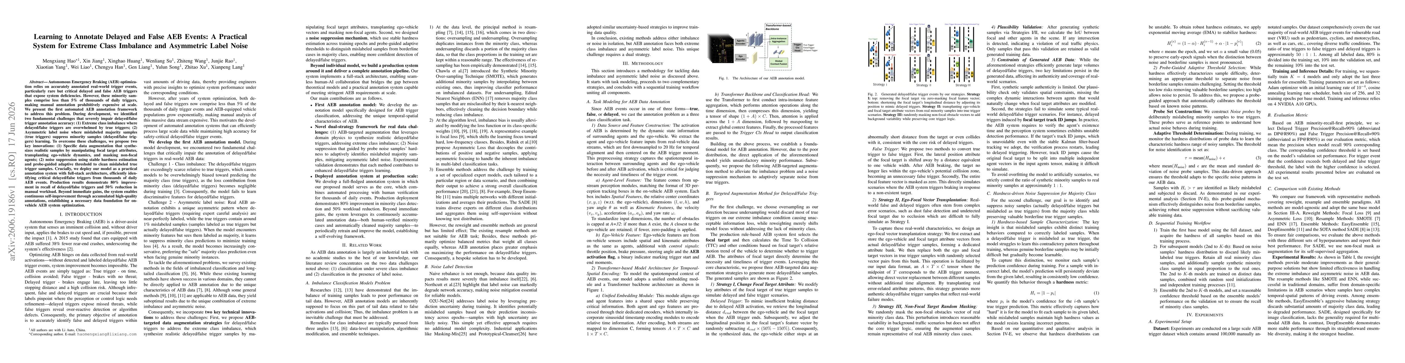 Thumbnail for Learning to Annotate Delayed and False AEB Events: A Practical System for Extreme Class Imbalance and Asymmetric Label Noise