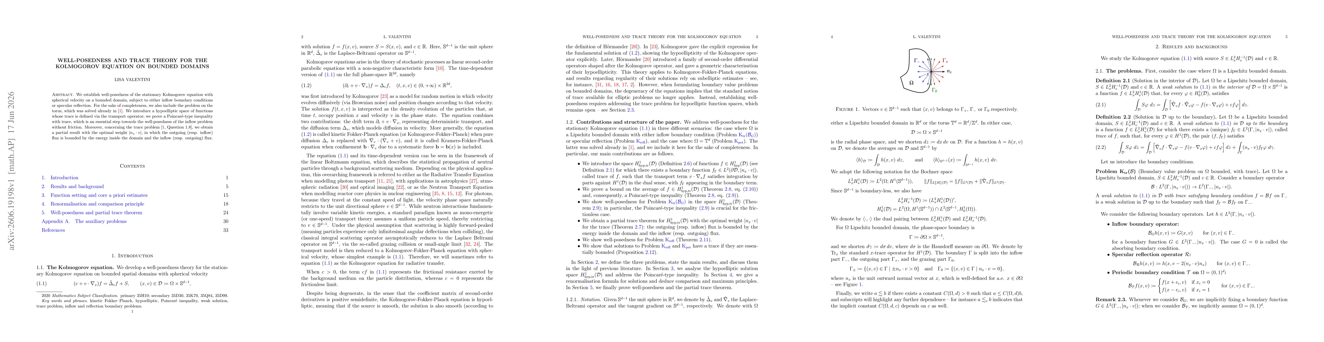 Thumbnail for Well-posedness and trace theory for the Kolmogorov equation on bounded domains