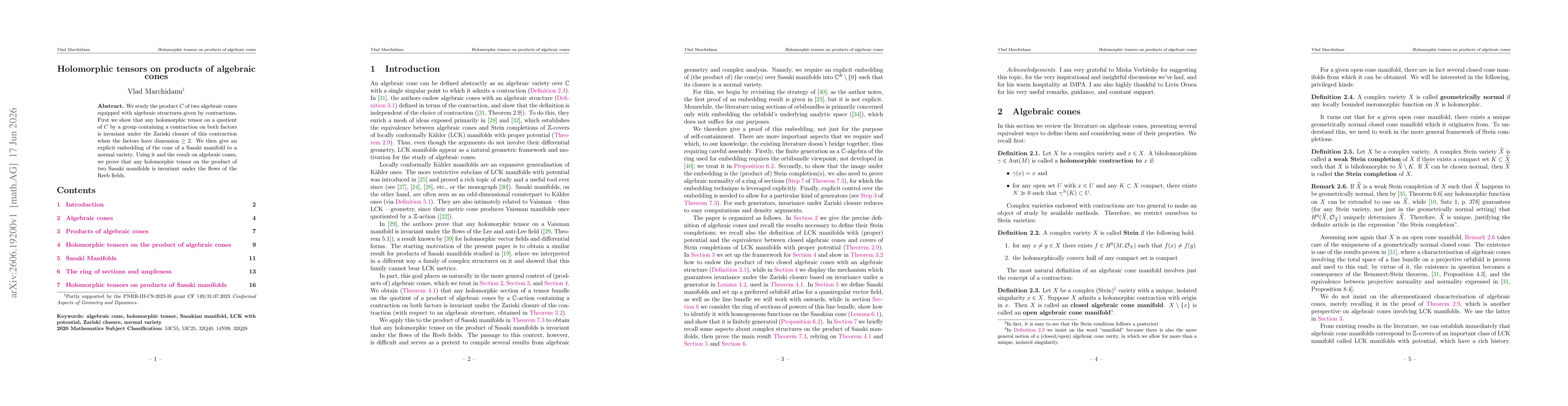 Thumbnail for Holomorphic tensors on products of algebraic cones