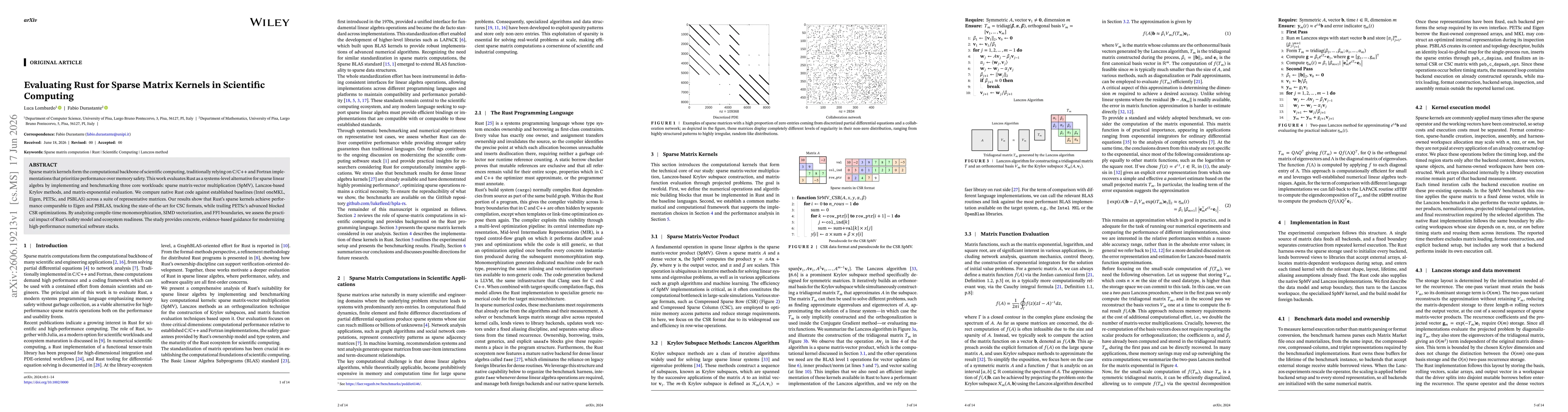 Thumbnail for Evaluating Rust for Sparse Matrix Kernels in Scientific Computing