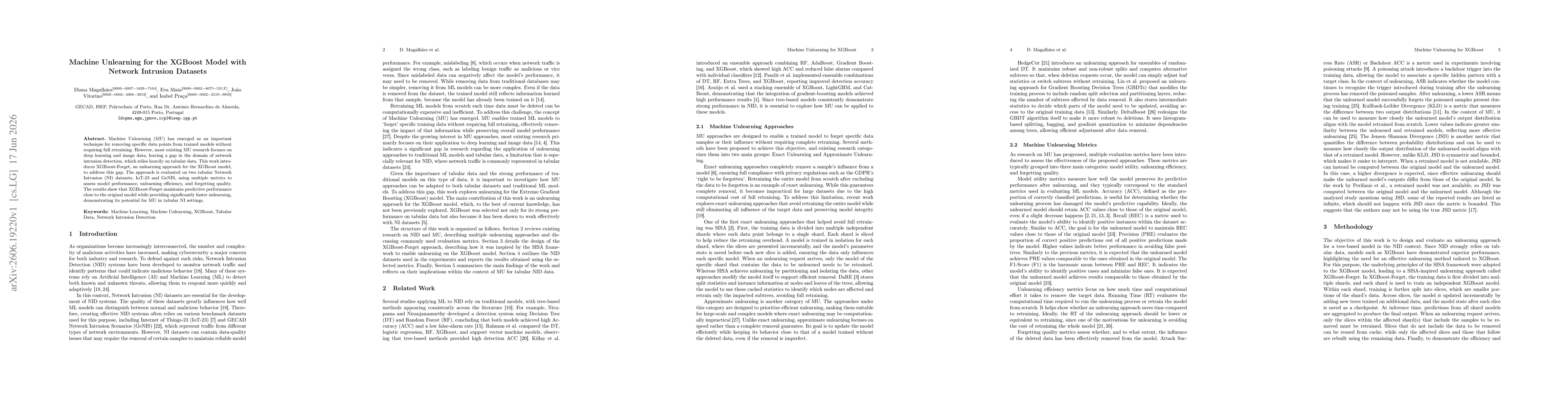 Thumbnail for Machine Unlearning for the XGBoost Model with Network Intrusion Datasets