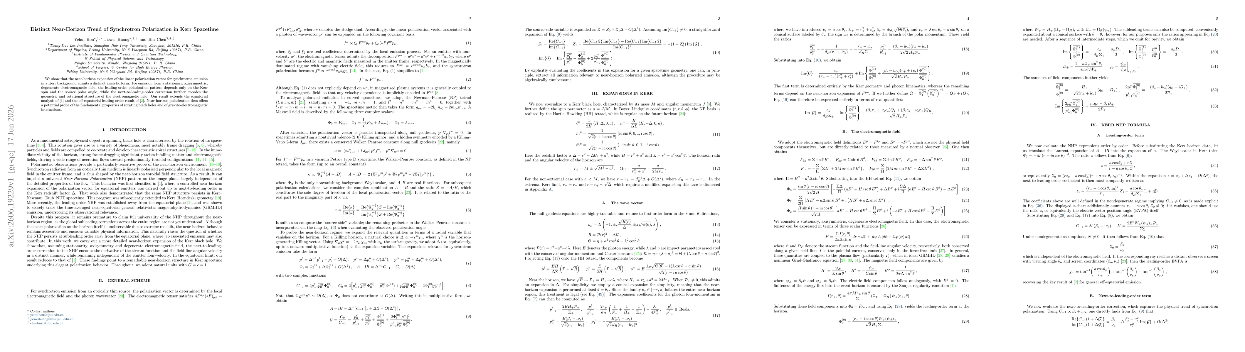 Thumbnail for Distinct Near-Horizon Trend of Synchrotron Polarization in Kerr Spacetime