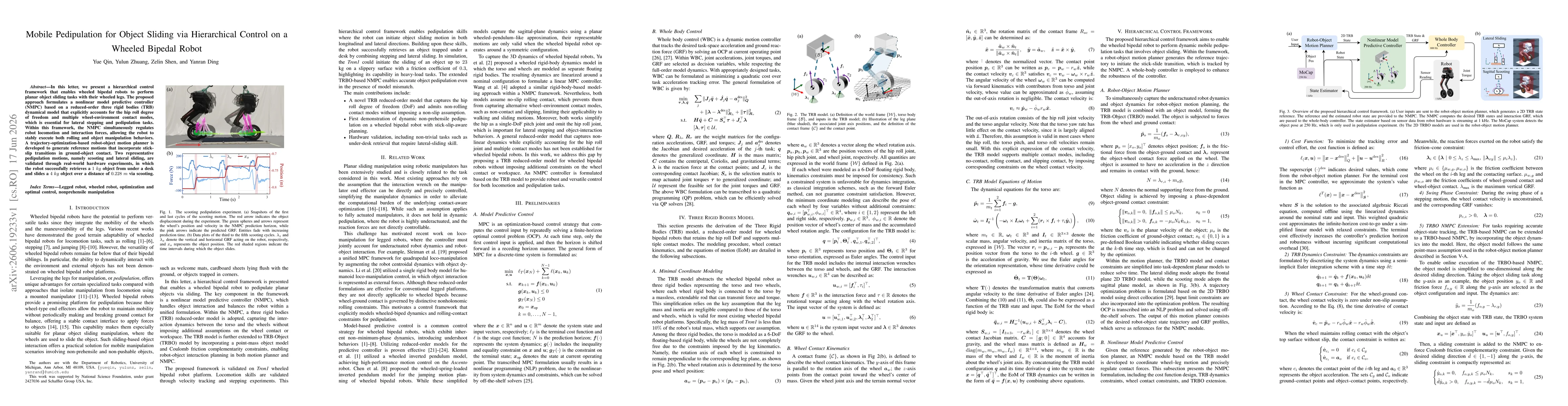 Thumbnail for Mobile Pedipulation for Object Sliding via Hierarchical Control on a Wheeled Bipedal Robot