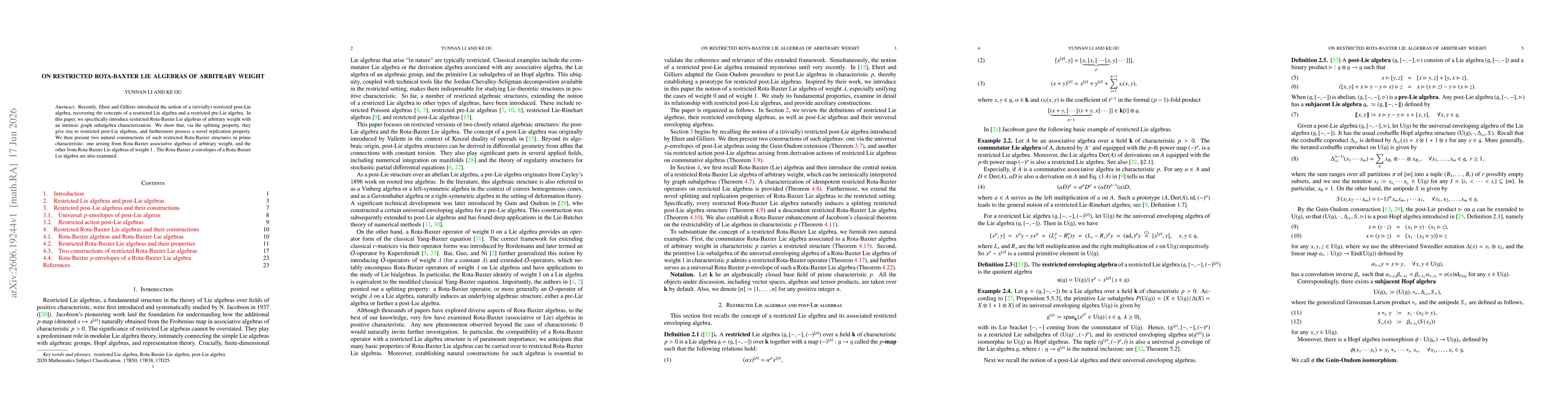 Thumbnail for On restricted Rota-Baxter Lie algebras of arbitrary weight