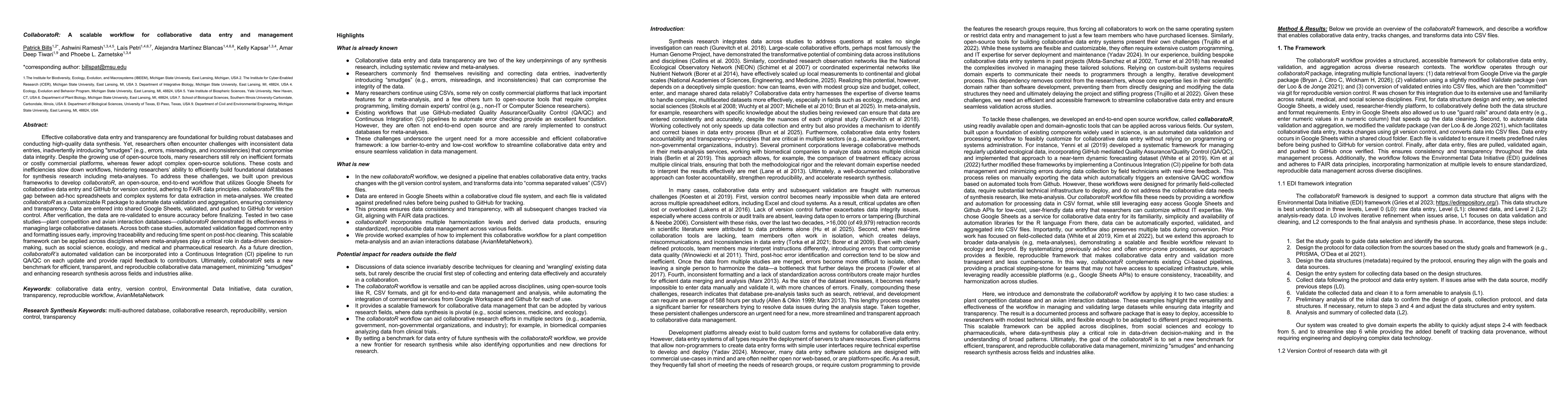 Thumbnail for CollaboratoR: A scalable workflow for collaborative data entry and management