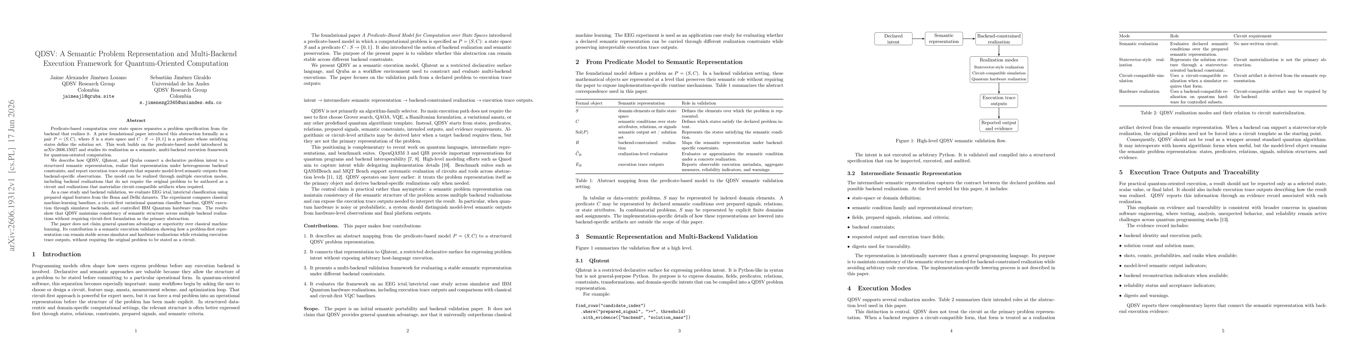 Thumbnail for QDSV: A Semantic Problem Representation and Multi-Backend Execution Framework for Quantum-Oriented Computation