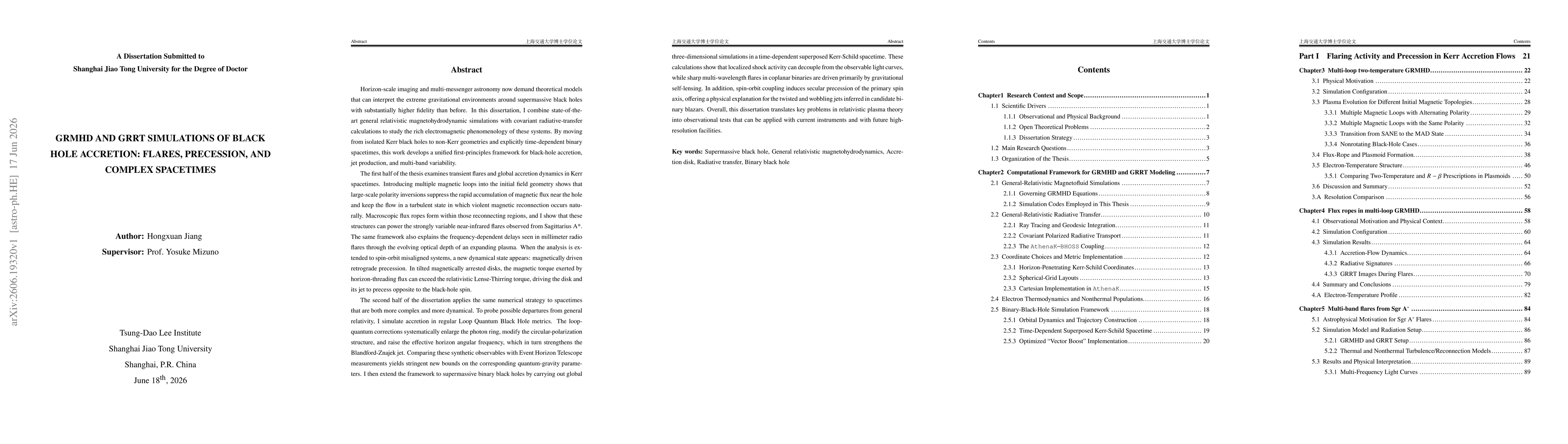 Thumbnail for GRMHD and GRRT Simulations of Black Hole Accretion: Flares, Precession, and Complex Spacetimes