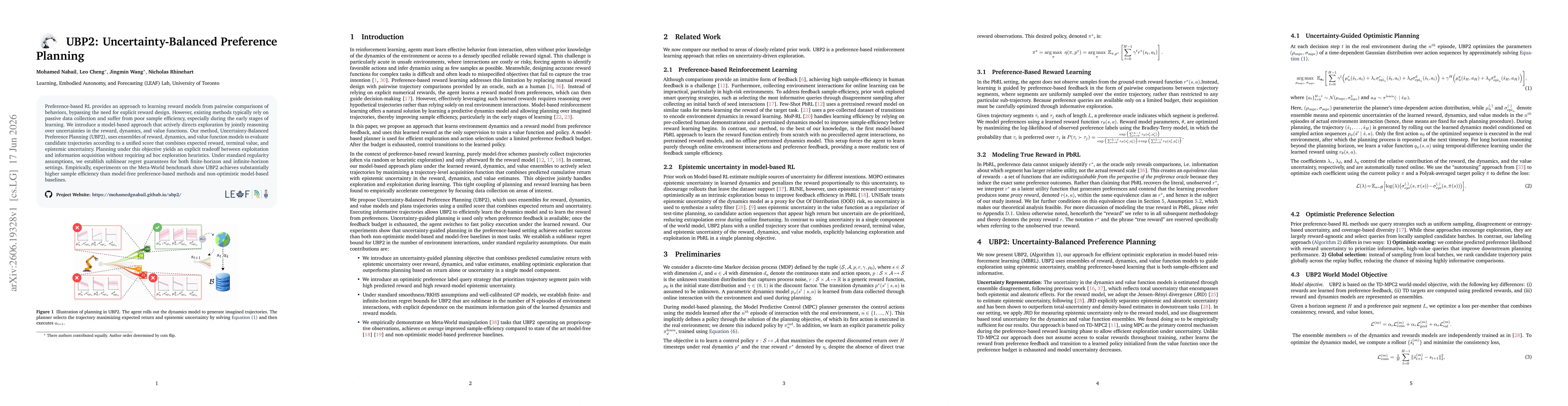 Thumbnail for UBP2: Uncertainty-Balanced Preference Planning for Efficient Preference-based Reinforcement Learning