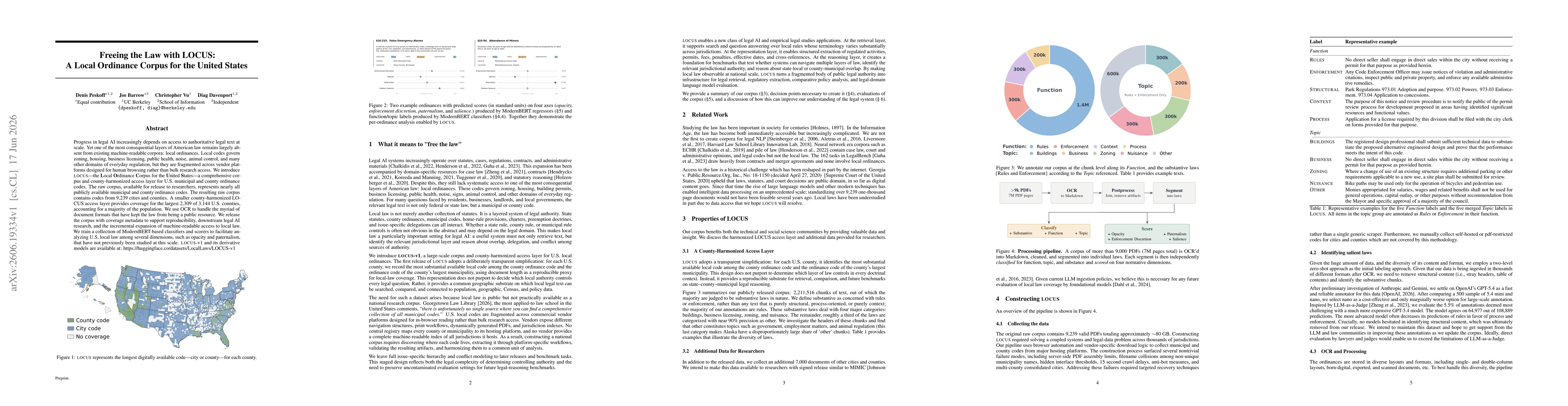 Thumbnail for Freeing the Law with LOCUS: A Local Ordinance Corpus for the United States